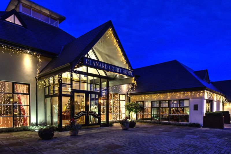 Clanard Court Hotel entrance at Christmas Time