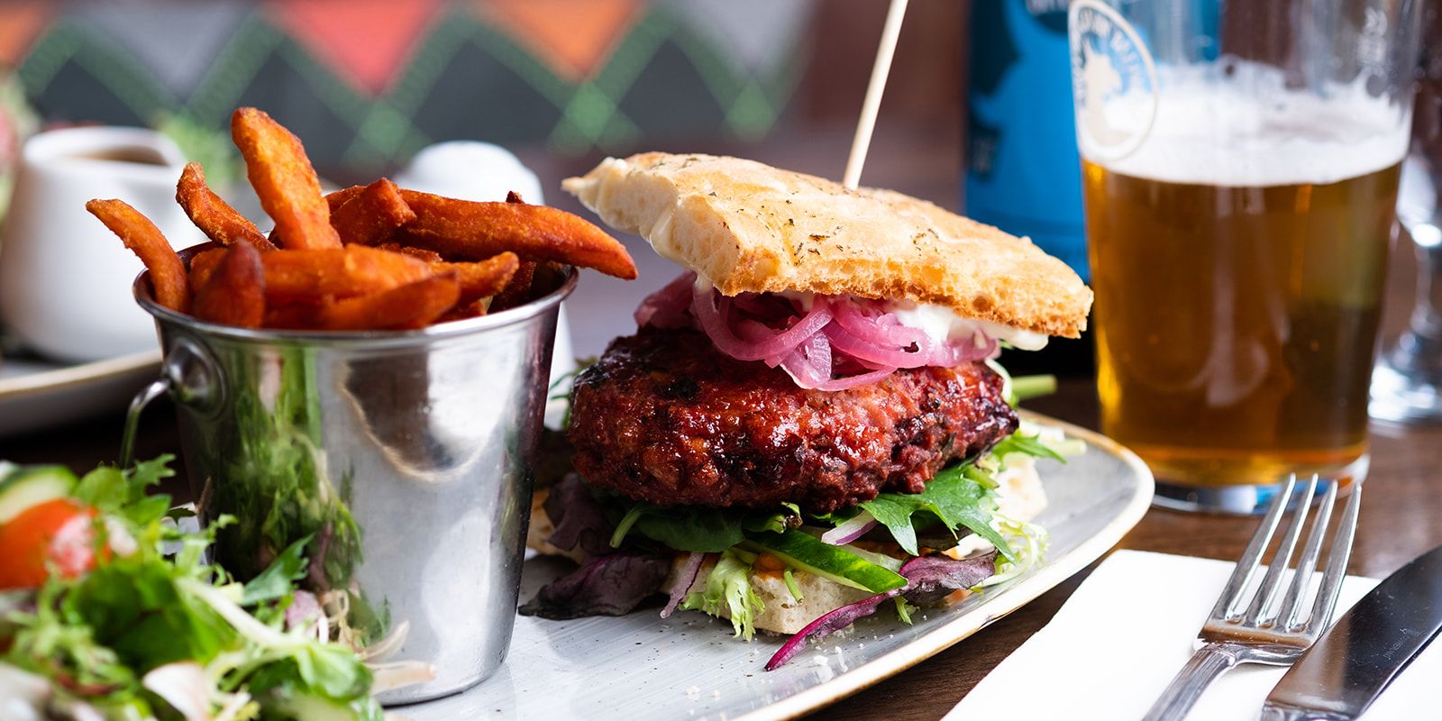 Plant Based Beetroot & Chickpea Burger
